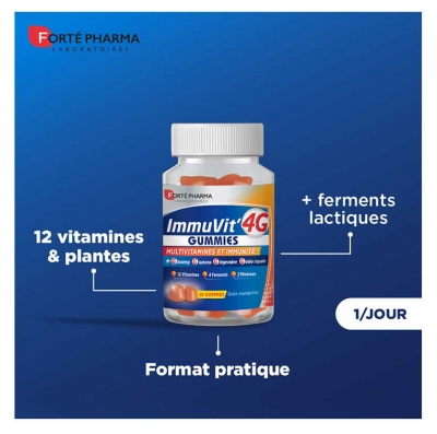 Forté Pharma ImmuVit'4G 30 Gummies - Multivitamines et Immunité