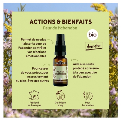 Biofloral Spray Peur de l'Abandon Fleurs de Bach Bio 20 ml