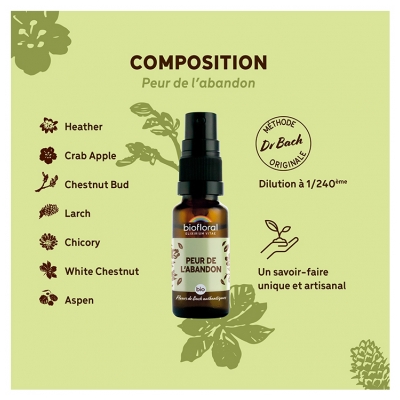 Biofloral Spray Peur de l'Abandon Fleurs de Bach Bio 20 ml