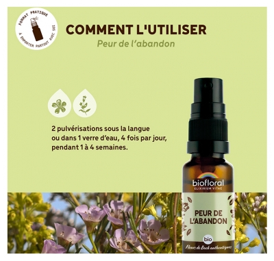 Biofloral Spray Peur de l'Abandon Fleurs de Bach Bio 20 ml