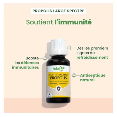 HerbalGem Gouttes Propolis Immunité 15 ml