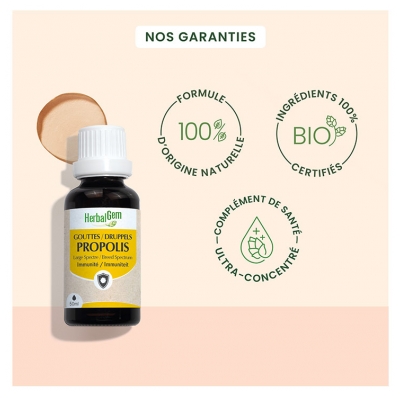HerbalGem Gouttes Propolis Immunité 15 ml