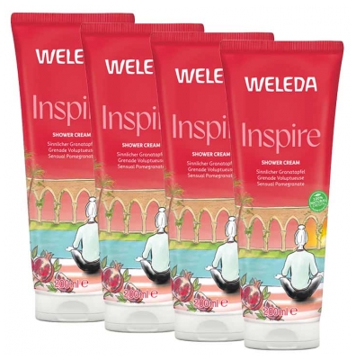 Weleda Crème de Douche Inspire Grenade Voluptueuse Lot de 4 x 200 ml