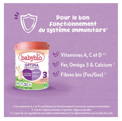 Babybio Optima Croissance 3 de 10 Mois à 3 Ans Bio 800 g