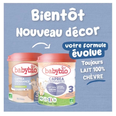 Babybio Caprea Croissance 3 Lait de Chèvre 10 Mois - 3 Ans Bio 800 g