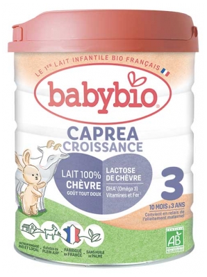 Babybio Caprea Croissance 3 Lait de Chèvre 10 Mois - 3 Ans Bio 800 g