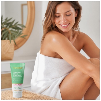 Florame Crème Visage & Corps Hydratante Peaux Sensibles Aloé Vera Bio 100 ml