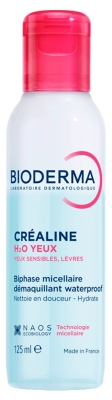 Bioderma Créaline H2O Yeux Sensibles & Lèvres Biphase Micellaire Démaquillant Waterproof 125 ml