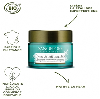 Sanoflore Crème de Nuit Magnifica Anti-Imperfections Bio 50 ml