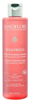 Sanoflore Rosa Fresca Aqua Hydratation Intense Peau Éclatante Bio 200 ml