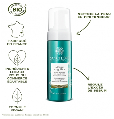 Sanoflore Mousse Magnifica Nettoyante Anti-Imperfections Visage Bio 150 ml