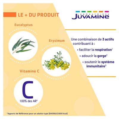 Juvamine Expert Voies Respiratoires 3en1 30 Unités à Sucer 