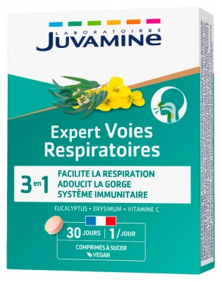 Juvamine Expert Voies Respiratoires 3en1 30 Unités à Sucer 