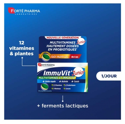 Forté Pharma ImmuVit' Junior Goût Multifruits 30 Comprimés à Croquer