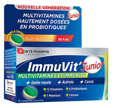 Forté Pharma ImmuVit' Junior Goût Multifruits 30 Comprimés à Croquer