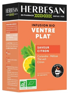 Herbesan Infusion Ventre Plat Saveur Citron Bio 20 Sachets
