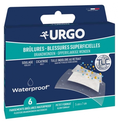 Urgo Brûlures et Blessures Superficielles Pansements Waterproof 6 Unités