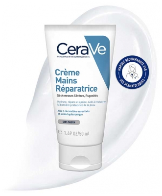 CeraVe Crème Mains Réparatrice Sans Parfum Lot de 2 x 50 ml