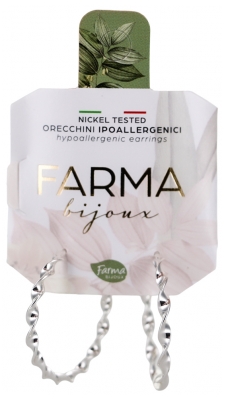 Farma Bijoux Boucles d'Oreilles Hypoallergéniques Créoles en Spirale Argentées Peaux Sensibles 30 mm
