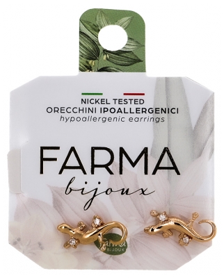Farma Bijoux Boucles d'Oreilles Hypoallergéniques Salamandres avec Cristaux Peaux Sensibles