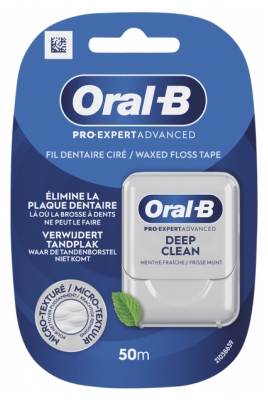 Oral-B Essential Floss Fil Dentaire Ciré Micro-Texturé Goût Menthe 50 m