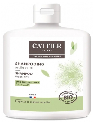 Cattier Shampoing pour Cuir Chevelu Gras à l'Argile Verte Bio 250 ml