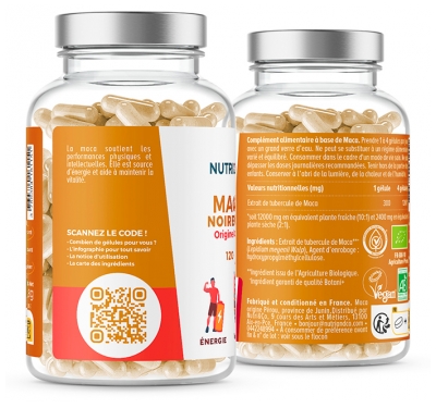Nutri&Co Maca Noire Origine Pérou Bio 120 Gélules