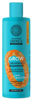 Natura Siberica Oblepikha Grow Shampoing Force et Croissance aux Peptides Cheveux Fragiles 400 ml