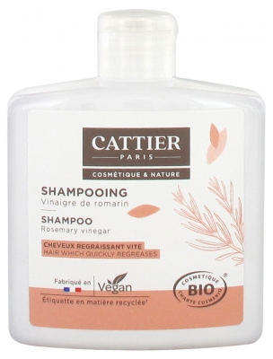 Cattier Shampoing Cheveux Regraissant Rapidement Vinaigre de Romarin Bio 250 ml
