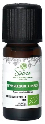 Salvia Nutrition Huile Essentielle Thym Vulgaire à Linalol Biologique 10 ML
