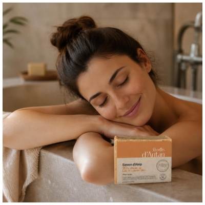 Recettes d'Antan Authentique Savon d'Alep 20% Visage et Corps 200 g
