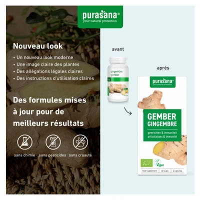 Purasana Vegan Gingembre Bio 60 Gélules