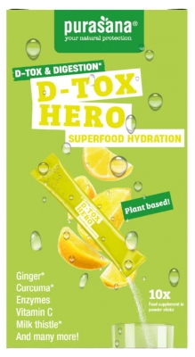 Purasana Superfood Hydratation D-Tox Hero 10 Sticks de 4,5 g