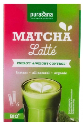 Purasana Matcha Latté Bio 6 Sticks de 10 g