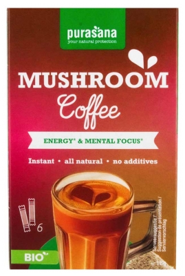 Purasana Mushroom Coffee Bio 6 Sticks de 3 g
