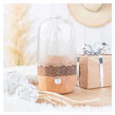 Le Comptoir Aroma Diffuseur d'Huile Essentielle Osaka Verre & Bois Nébulisation