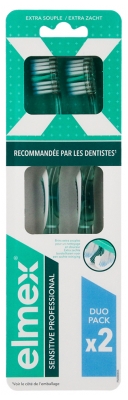 Elmex Sensitive Brosse à Dents Extra Souple Duo Pack - Couleur : Bleu / Vert