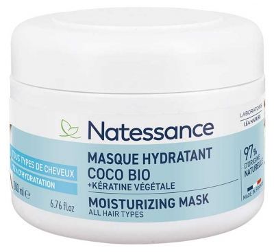 Natessance Masque Hydratant Kératine Végétale & Coco Bio 200 ml