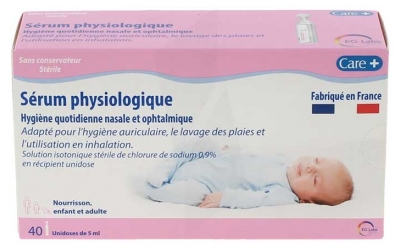 Care+ Sérum Physiologique Unidoses 40 x 5 ml