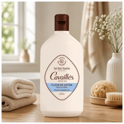 Cavaillès Gel Bain et Douche Fleur de Coton Peaux Sensibles 400 ml