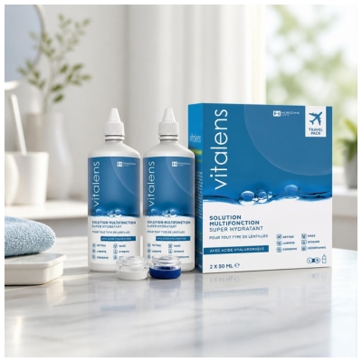 Vitalens Solution Multifonction Pour l'Entretien des Lentilles de Contact Souples 2 X 50 ml