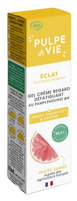 Pulpe de Vie Éclat Gel Crème Regard Défatiguant Tous Types de Peaux Bio 15 ml