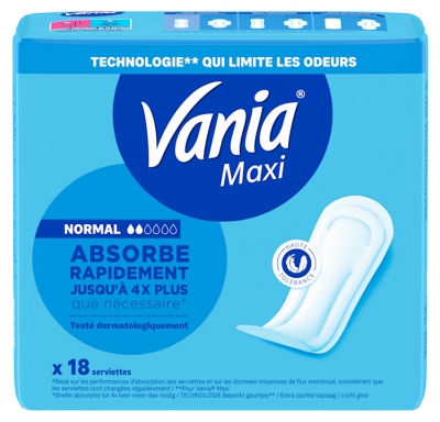 Vania Serviettes Hygiéniques Maxi Normal 18 Serviettes