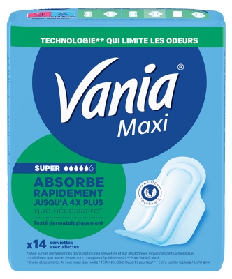 Vania Serviettes Hygiéniques Maxi Super 14 Serviettes