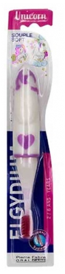 Brosse à dents pour enfants Dr. Smile 2-6 ans, souple, motif licorne - Couleur : Violet