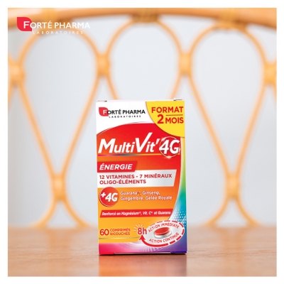Forté Pharma MultiVit'4G Énergie 2 Mois 60 Comprimés Bicouches
