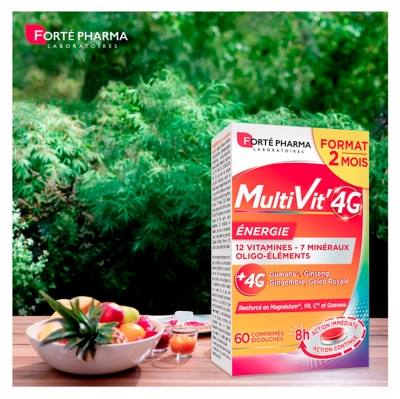Forté Pharma MultiVit'4G Énergie 2 Mois 60 Comprimés Bicouches