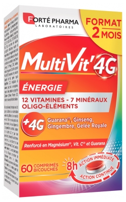 Forté Pharma MultiVit'4G Énergie 2 Mois 60 Comprimés Bicouches