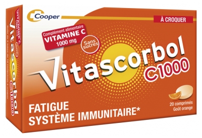 Vitascorbol C1000 à Croquer - Complément Alimentaire Vitamine C - 20 Comprimés