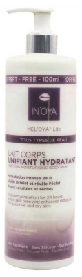 In'Oya Mel'Oya Lite Lait Corps Unifiant Hydratant pour les Peaux Noires et Mates Sèches & Sensibles 400 ml + 100 ml Offert